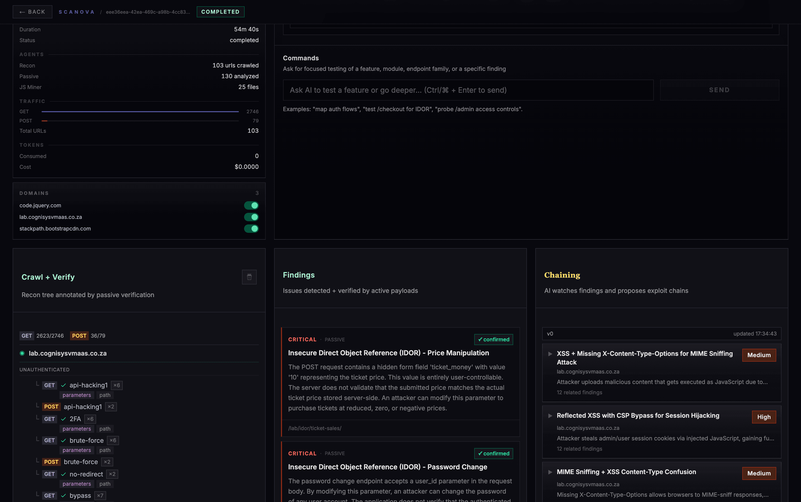 Findings kanban board